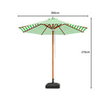 SOLARA 3m Outdoor Patio Umbrella All-Aluminium Frame with 30kg Marble Base for Garden & Outdoor Dining - Green
