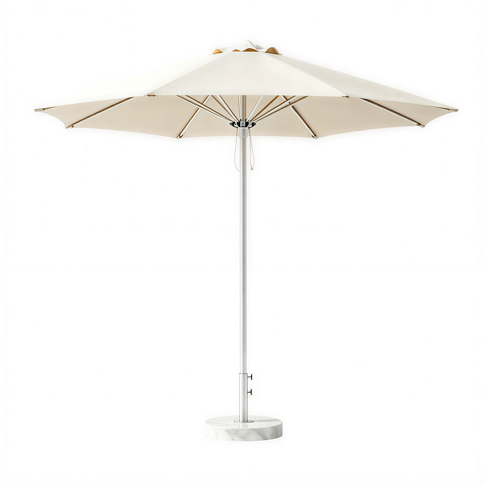 SOLARA 3m Outdoor Patio Umbrella All-Aluminium Frame with 30kg Marble Base for Garden & Outdoor Dining - Coffee