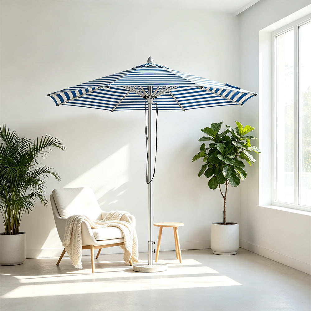 SOLARA 3m Outdoor Patio Umbrella All-Aluminium Frame with 30kg Marble Base for Garden & Outdoor Dining - Blue