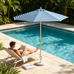 SOLARA 3m Outdoor Patio Umbrella All-Aluminium Frame with 30kg Marble Base for Garden & Outdoor Dining - Blue