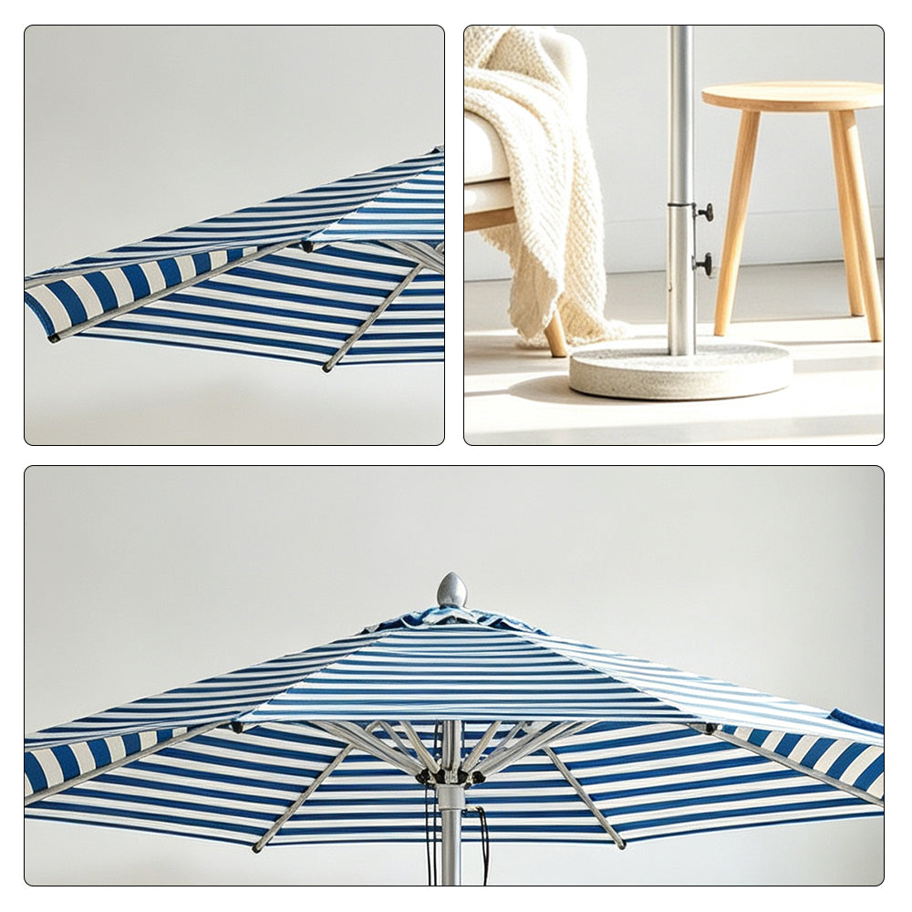 SOLARA 3m Outdoor Patio Umbrella All-Aluminium Frame with 30kg Marble Base for Garden & Outdoor Dining - Blue