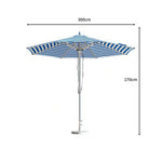 SOLARA 3m Outdoor Patio Umbrella All-Aluminium Frame with 30kg Marble Base for Garden & Outdoor Dining - Blue