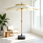 SOLARA 2.7m Outdoor Patio Umbrella with Double-Top Vent & Water-Filled Base for Garden & Poolside - White