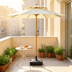 SOLARA 2.7m Outdoor Patio Umbrella with Double-Top Vent & Water-Filled Base for Garden & Poolside - White