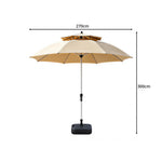 SOLARA 2.7m Outdoor Patio Umbrella with Double-Top Vent & Water-Filled Base for Garden & Poolside - White
