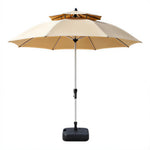 SOLARA 2.7m Outdoor Patio Umbrella with Double-Top Vent & Water-Filled Base for Garden & Poolside - White