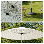 SOLARA 2.5m Solar LED Outdoor Umbrella with 24-Rib Frame & 70L Weighted Base for Patio Garden & Poolside - White
