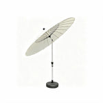 SOLARA 2.5m Solar LED Outdoor Umbrella with 24-Rib Frame & 70L Weighted Base for Patio Garden & Poolside - White