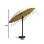 SOLARA 2.5m Solar LED Outdoor Umbrella with 24-Rib Frame & 70L Weighted Base for Patio Garden & Poolside - Coffee