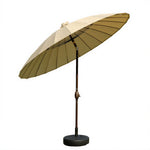 SOLARA 2.5m Solar LED Outdoor Umbrella with 24-Rib Frame & 70L Weighted Base for Patio Garden & Poolside - Coffee