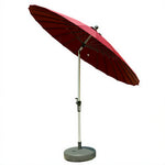 SOLARA 2.5m Solar LED Outdoor Umbrella with 24-Rib Frame & 70L Weighted Base for Patio Garden & Poolside - Red