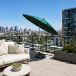 SOLARA 2.5m Solar LED Outdoor Umbrella with 24-Rib Frame & 70L Weighted Base for Patio Garden & Poolside - Green