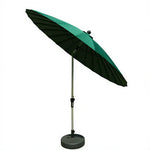 SOLARA 2.5m Solar LED Outdoor Umbrella with 24-Rib Frame & 70L Weighted Base for Patio Garden & Poolside - Green