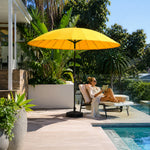 SOLARA 2.5m Solar LED Outdoor Umbrella with 24-Rib Frame & 70L Weighted Base for Patio Garden & Poolside - Yellow