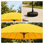 SOLARA 2.5m Solar LED Outdoor Umbrella with 24-Rib Frame & 70L Weighted Base for Patio Garden & Poolside - Yellow