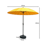 SOLARA 2.5m Solar LED Outdoor Umbrella with 24-Rib Frame & 70L Weighted Base for Patio Garden & Poolside - Yellow