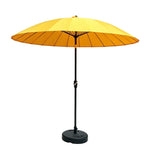 SOLARA 2.5m Solar LED Outdoor Umbrella with 24-Rib Frame & 70L Weighted Base for Patio Garden & Poolside - Yellow