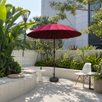 SOLARA 2.5m Solar LED Outdoor Umbrella with 24-Rib Frame & 70L Weighted Base for Patio Garden & Poolside - Red