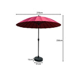 SOLARA 2.5m Solar LED Outdoor Umbrella with 24-Rib Frame & 70L Weighted Base for Patio Garden & Poolside - Red