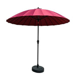 SOLARA 2.5m Solar LED Outdoor Umbrella with 24-Rib Frame & 70L Weighted Base for Patio Garden & Poolside - Red