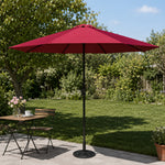 SOLARA 2.5m Outdoor Patio Umbrella with Waterproof Canopy, 8-Rib Frame & Crank Handle for Garden & Balcony - Red