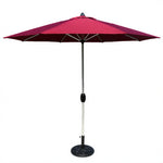 SOLARA 2.5m Outdoor Patio Umbrella with Waterproof Canopy, 8-Rib Frame & Crank Handle for Garden & Balcony - Red