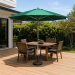 SOLARA 2.5m Outdoor Patio Umbrella with Waterproof Canopy, 8-Rib Frame & Crank Handle for Garden & Balcony - Green