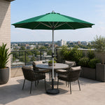 SOLARA 2.5m Outdoor Patio Umbrella with Waterproof Canopy, 8-Rib Frame & Crank Handle for Garden & Balcony - Green