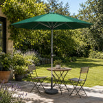 SOLARA 2.5m Outdoor Patio Umbrella with Waterproof Canopy, 8-Rib Frame & Crank Handle for Garden & Balcony - Green
