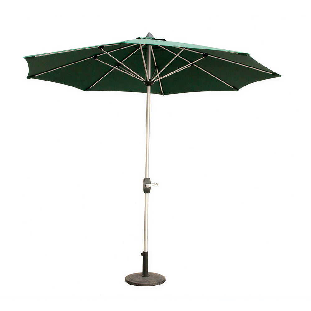 SOLARA 2.5m Outdoor Patio Umbrella with Waterproof Canopy, 8-Rib Frame & Crank Handle for Garden & Balcony - Green