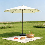 SOLARA 2.5m Outdoor Patio Umbrella with Waterproof Canopy, 8-Rib Frame & Crank Handle for Garden & Balcony - White