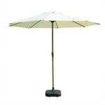SOLARA 2.5m Outdoor Patio Umbrella with Waterproof Canopy, 8-Rib Frame & Crank Handle for Garden & Balcony - White