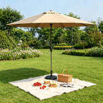 SOLARA 2.5m Outdoor Patio Umbrella with Waterproof Canopy, 8-Rib Frame & Crank Handle for Garden & Balcony - Coffee