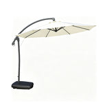 SOLARA 3m Cantilever Patio Umbrella with Adjustable Shade, 8-Rib Metal Frame & Fillable Base for Garden & Poolside - White