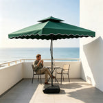 SOLARA Outdoor Square Patio Umbrella with Double Vent & Fillable Wheeled Base 220/250cm for Patio Garden Balcony - Green