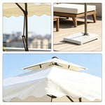SOLARA Outdoor Square Patio Umbrella with Double Vent & Fillable Wheeled Base 220/250cm for Patio Garden Balcony - White