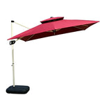 SOLARA 250cm Outdoor Cantilever Umbrella Adjustable Shade 8 Rib Frame Fillable Base for Patio Garden Poolside - Red