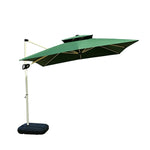 SOLARA 250cm Outdoor Cantilever Umbrella Adjustable Shade 8 Rib Frame Fillable Base for Patio Garden Poolside - Green