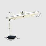 SOLARA 250cm Outdoor Cantilever Umbrella Adjustable Shade 8 Rib Frame Fillable Base for Patio Garden Poolside - White
