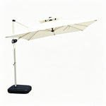 SOLARA 250cm Outdoor Cantilever Umbrella Adjustable Shade 8 Rib Frame Fillable Base for Patio Garden Poolside - White