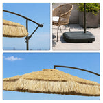 SOLARA Thatched Outdoor Umbrella Water Repellent Double Vent Canopy Fillable Base for Patio Garden Poolside