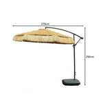 SOLARA Thatched Outdoor Umbrella Water Repellent Double Vent Canopy Fillable Base for Patio Garden Poolside