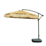 SOLARA Thatched Outdoor Umbrella Water Repellent Double Vent Canopy Fillable Base for Patio Garden Poolside