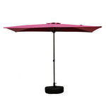 SOLARA Half Patio Umbrella Adjustable Height Waterproof Canopy Hand Crank for Balcony Patio Garden - Red