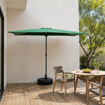 SOLARA Half Patio Umbrella Adjustable Height Waterproof Canopy Hand Crank for Balcony Patio Garden - Green
