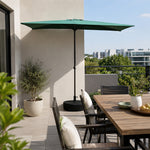 SOLARA Half Patio Umbrella Adjustable Height Waterproof Canopy Hand Crank for Balcony Patio Garden - Green