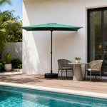 SOLARA Half Patio Umbrella Adjustable Height Waterproof Canopy Hand Crank for Balcony Patio Garden - Green