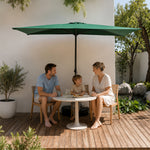 SOLARA Half Patio Umbrella Adjustable Height Waterproof Canopy Hand Crank for Balcony Patio Garden - Green