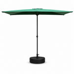SOLARA Half Patio Umbrella Adjustable Height Waterproof Canopy Hand Crank for Balcony Patio Garden - Green
