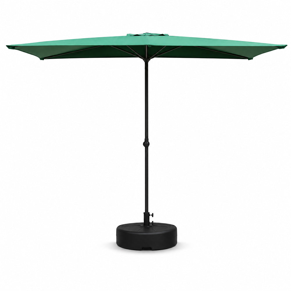 SOLARA Half Patio Umbrella Adjustable Height Waterproof Canopy Hand Crank for Balcony Patio Garden - Green
